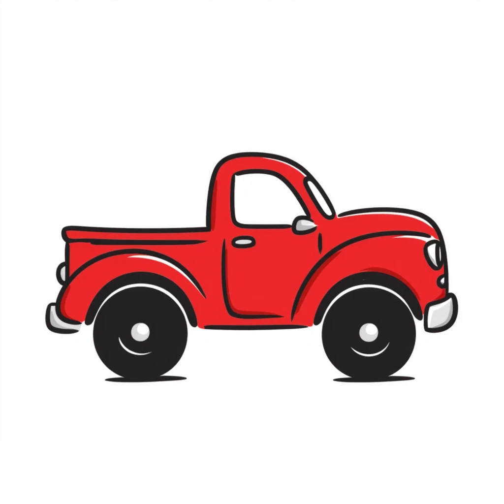 red and gray truck emoji