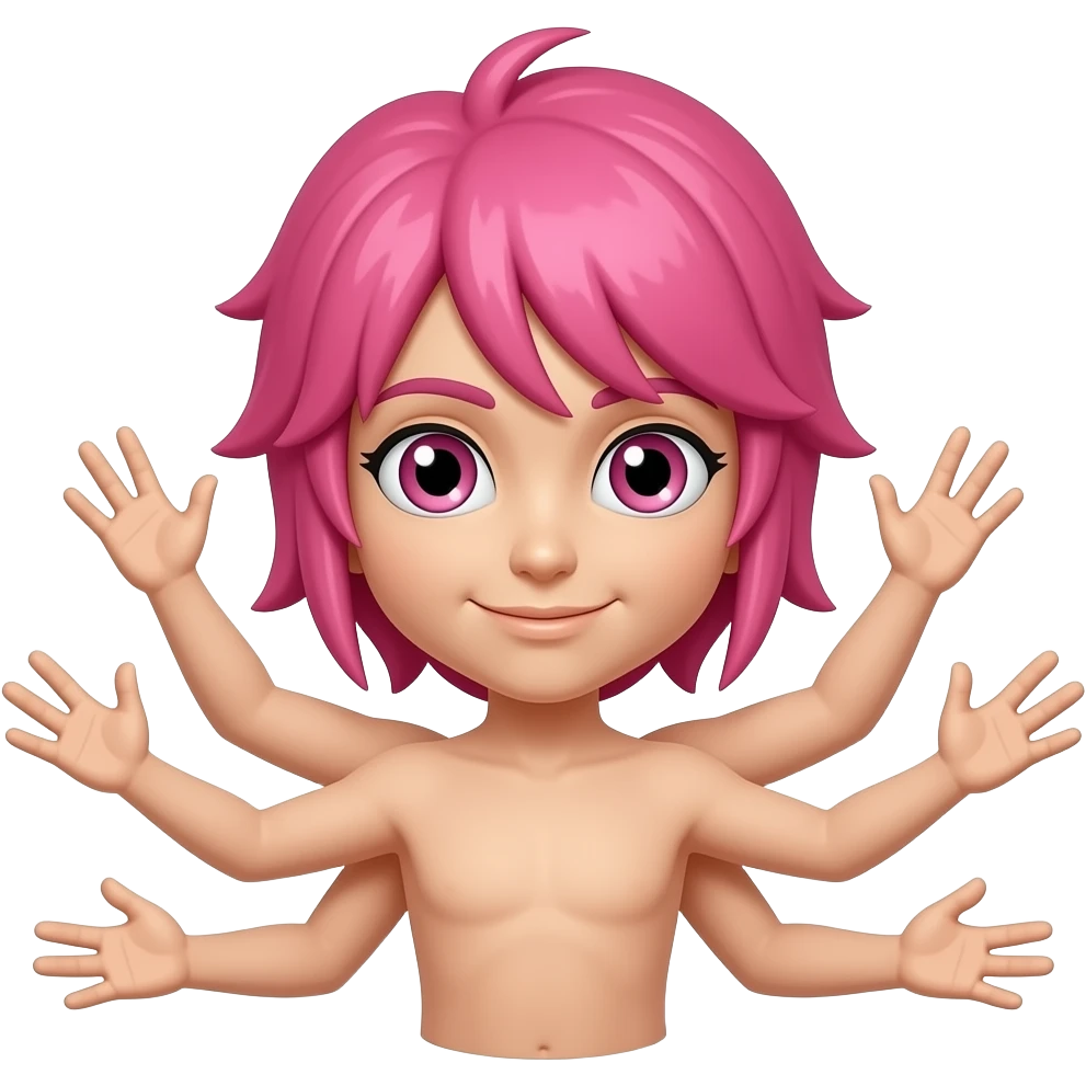 Sukuna the pink haired with 4 arms and 4 eyes emoji