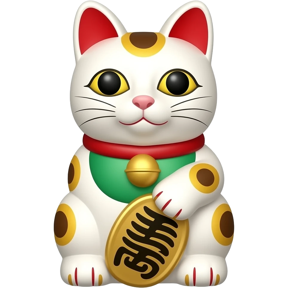 Extremely simplified flat Maneki-neko emoji