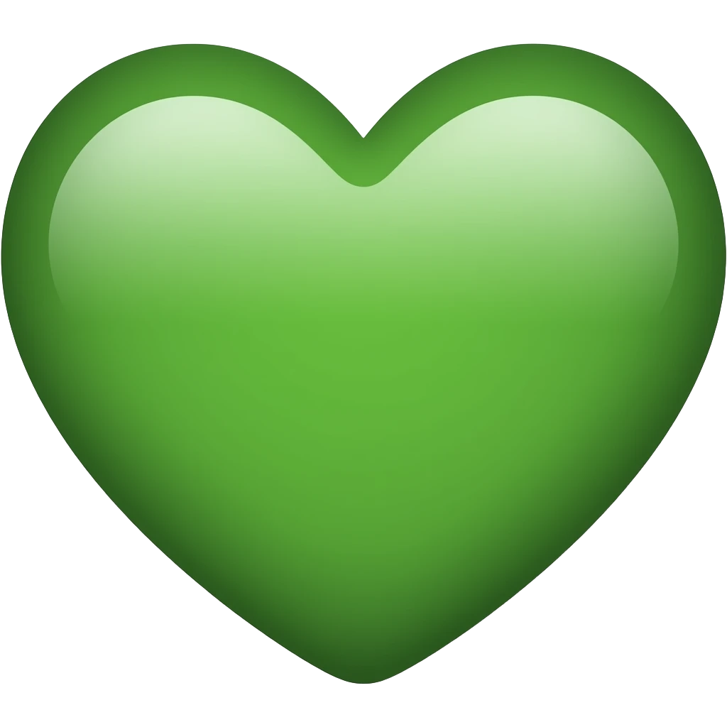half heart emoji in green color emoji