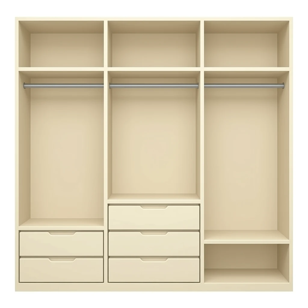 minimalist closet cream color for shoes emoji