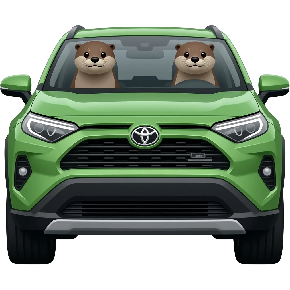 toyota rav4 green with two otters emoji