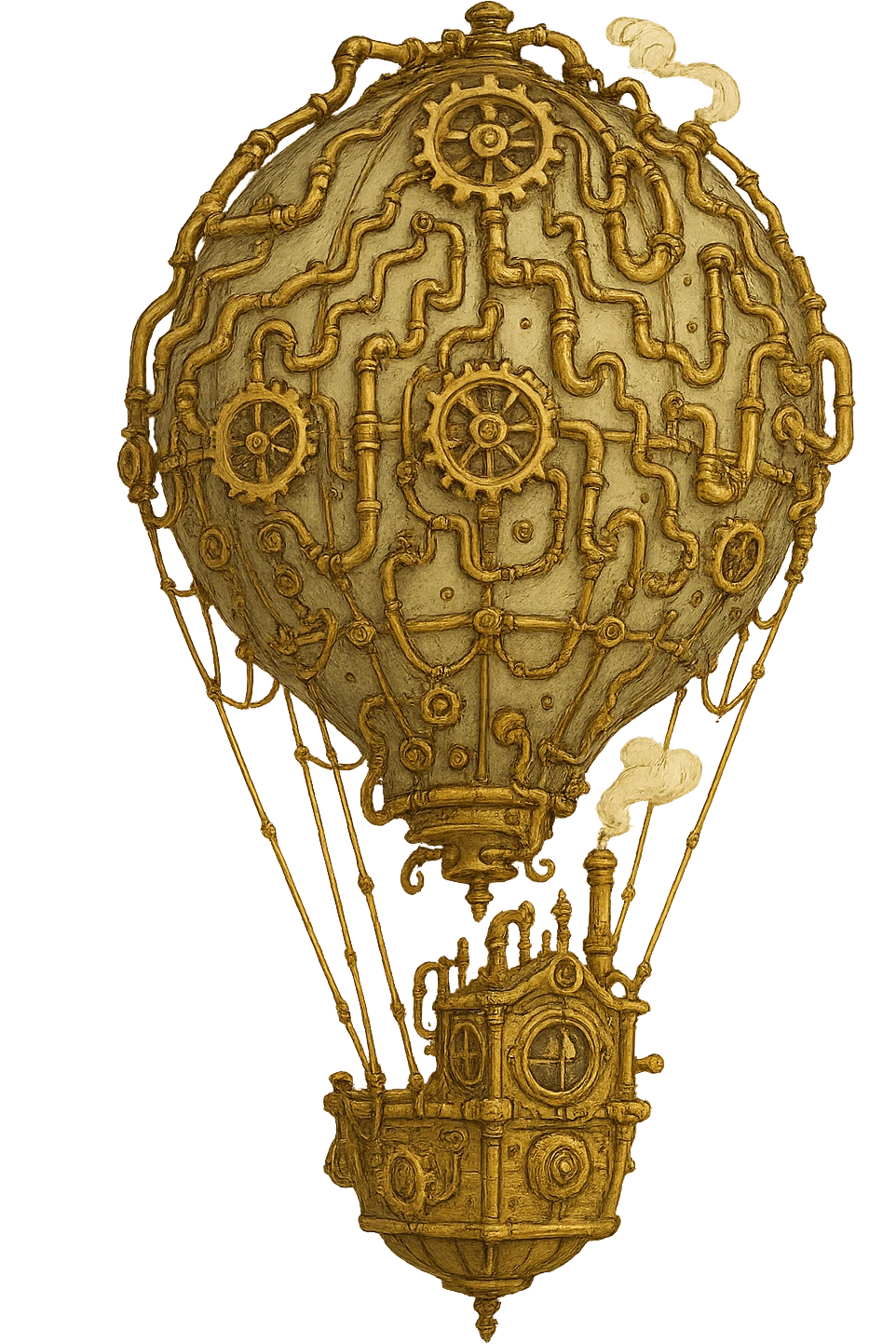 whimsical steampunk hot air balloon emoji