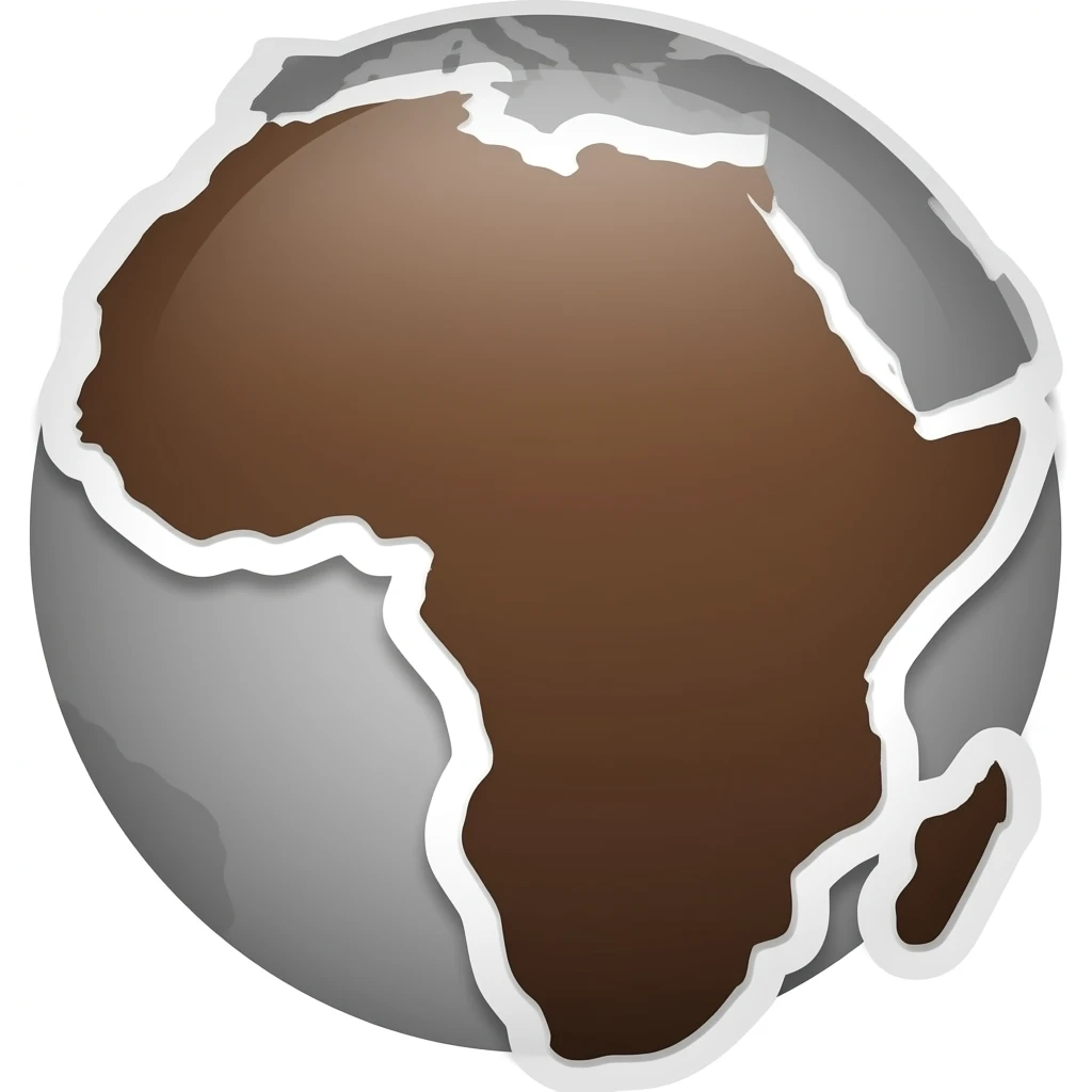 continente africano silueta marron sin  fondo blanco emoji
