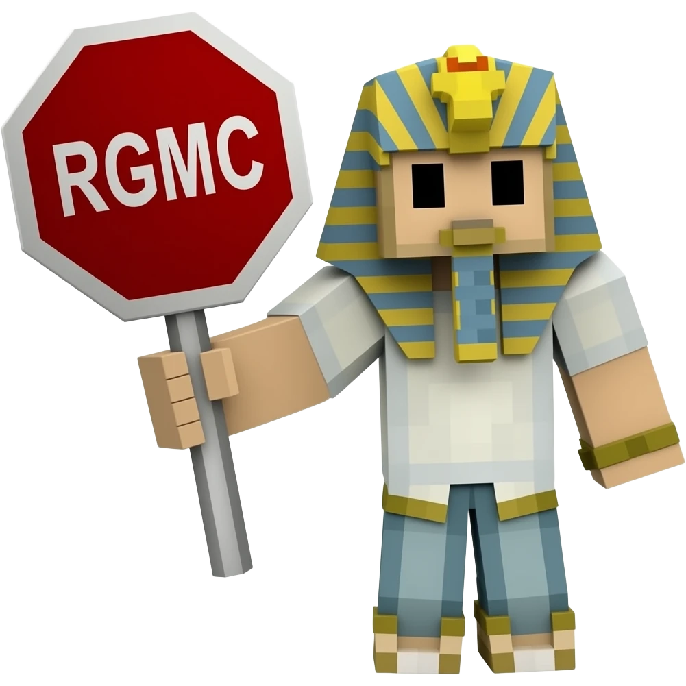 Minecraft sphinx with sign stop „RGMC” emoji