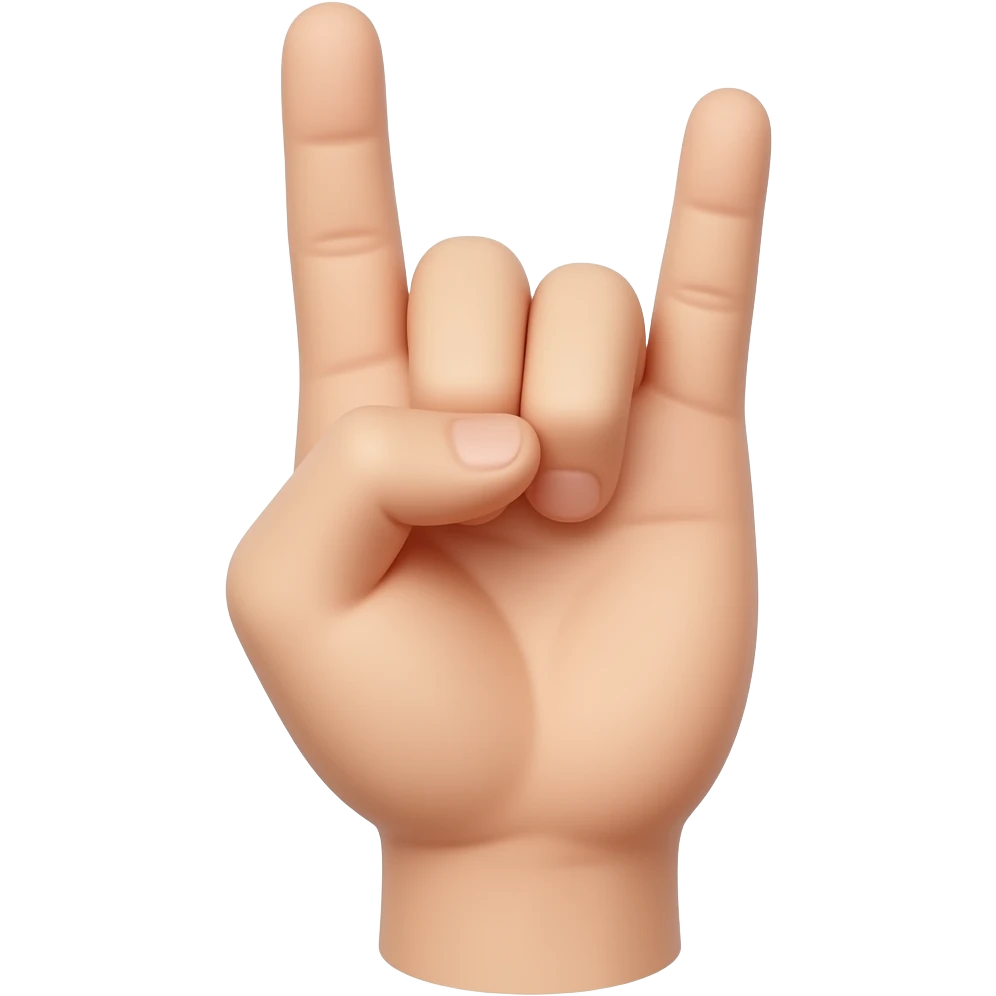 rockstar hands but upside down. show the backside of the hand, not the palm. flip this upside down emoji