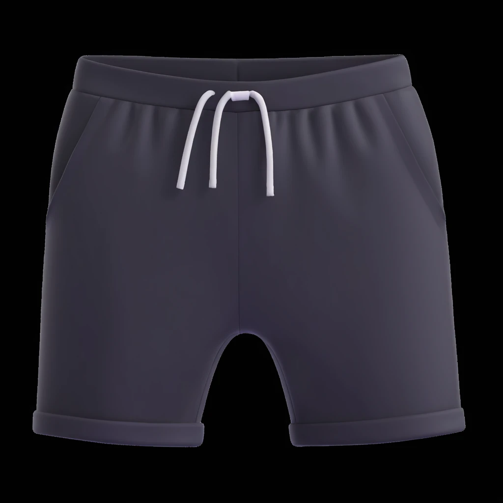 black shorts, 3D style, realistic shading emoji
