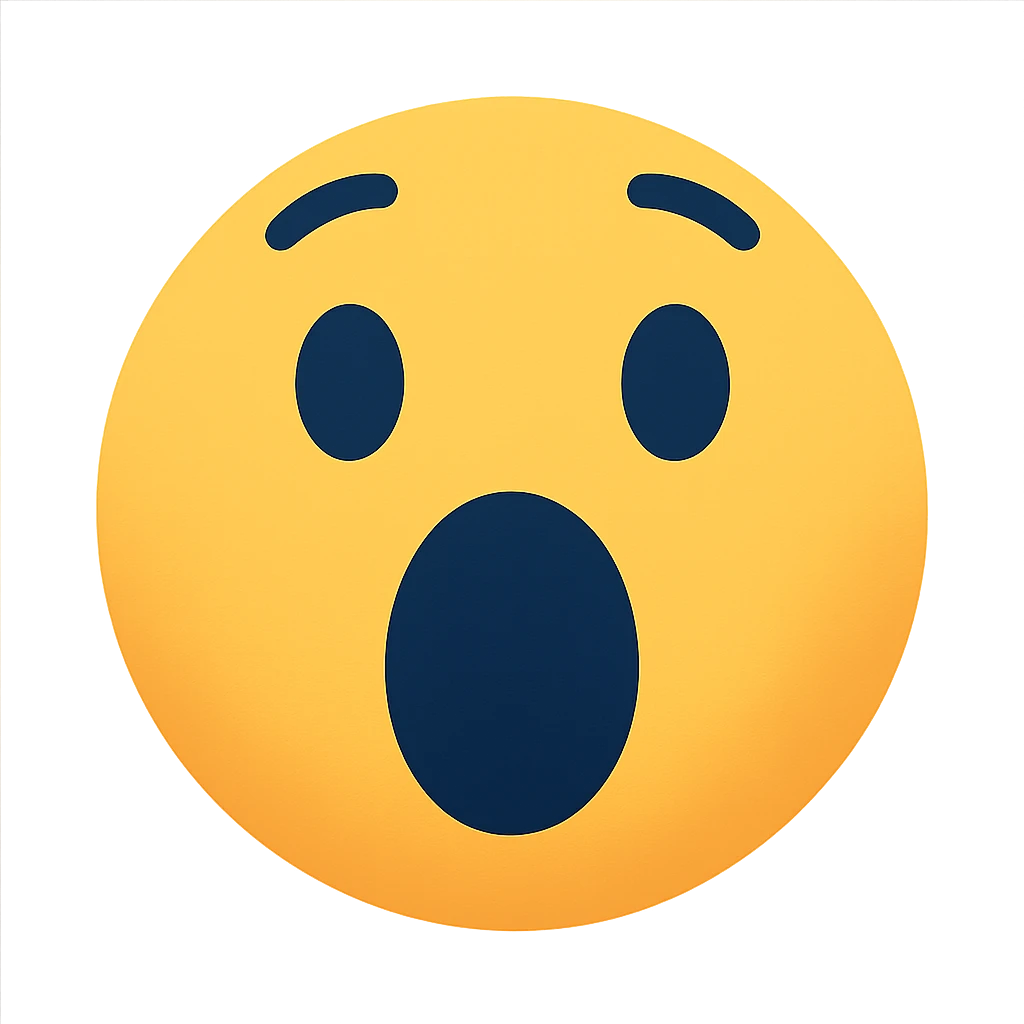 face with shocked open mouth emoji, digital illustration emoji