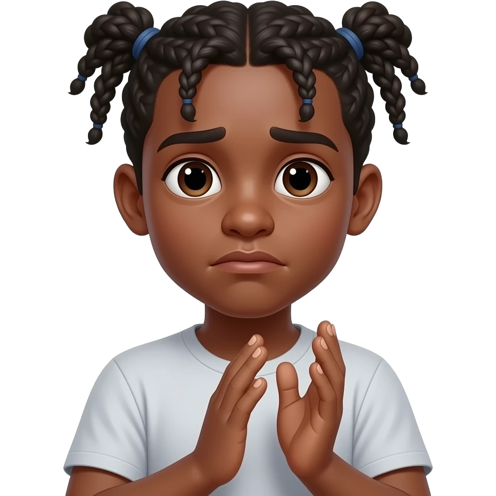 Shock nonchalant face tiney make t little sad do not show it clearly and claping hands like the calapping says wow so u dont love me and act like u dont care and make the guy a black guy with two strand twist and ate the age off 18 emoji
