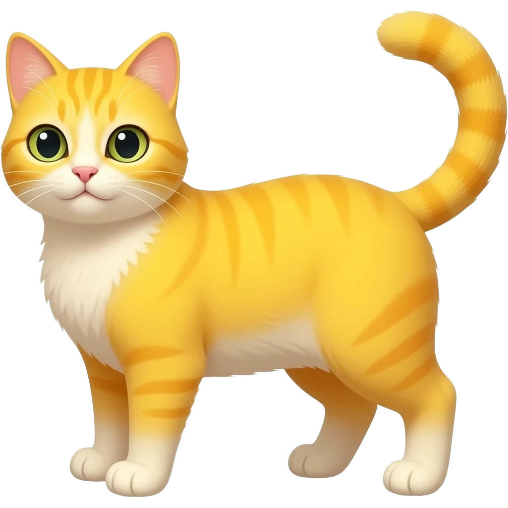 bright yellow cat tail emoji