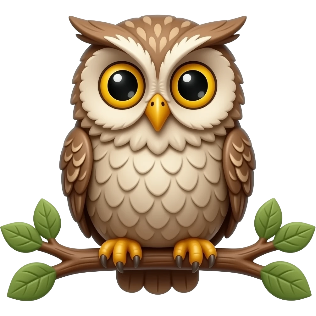 3D Clay Animation Style Owl emoji