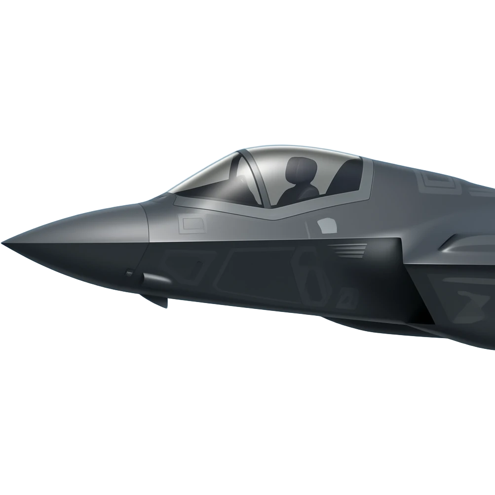 avion de chasse vu de 3/4 emoji