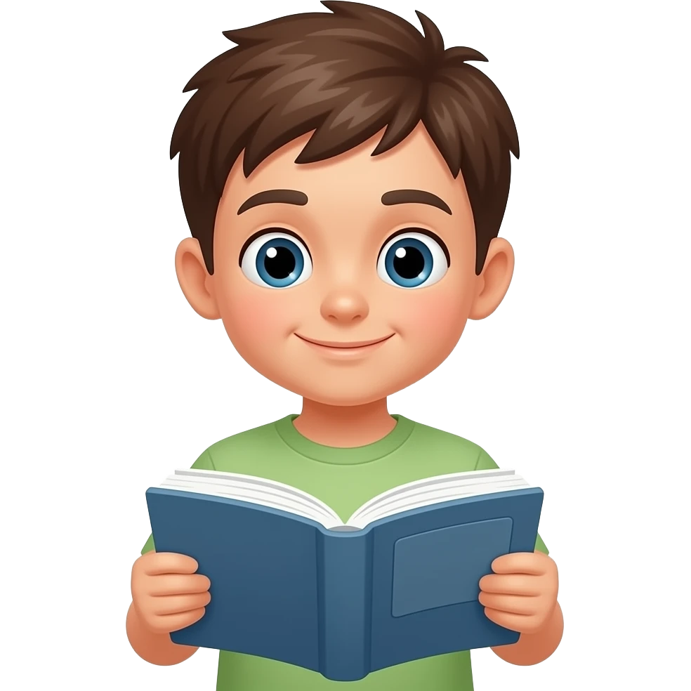 A boy reading books emoji