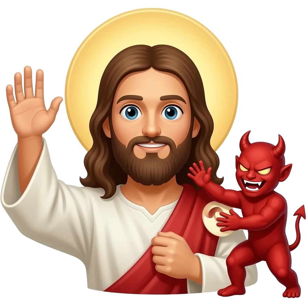 Jesus beating devil emoji
