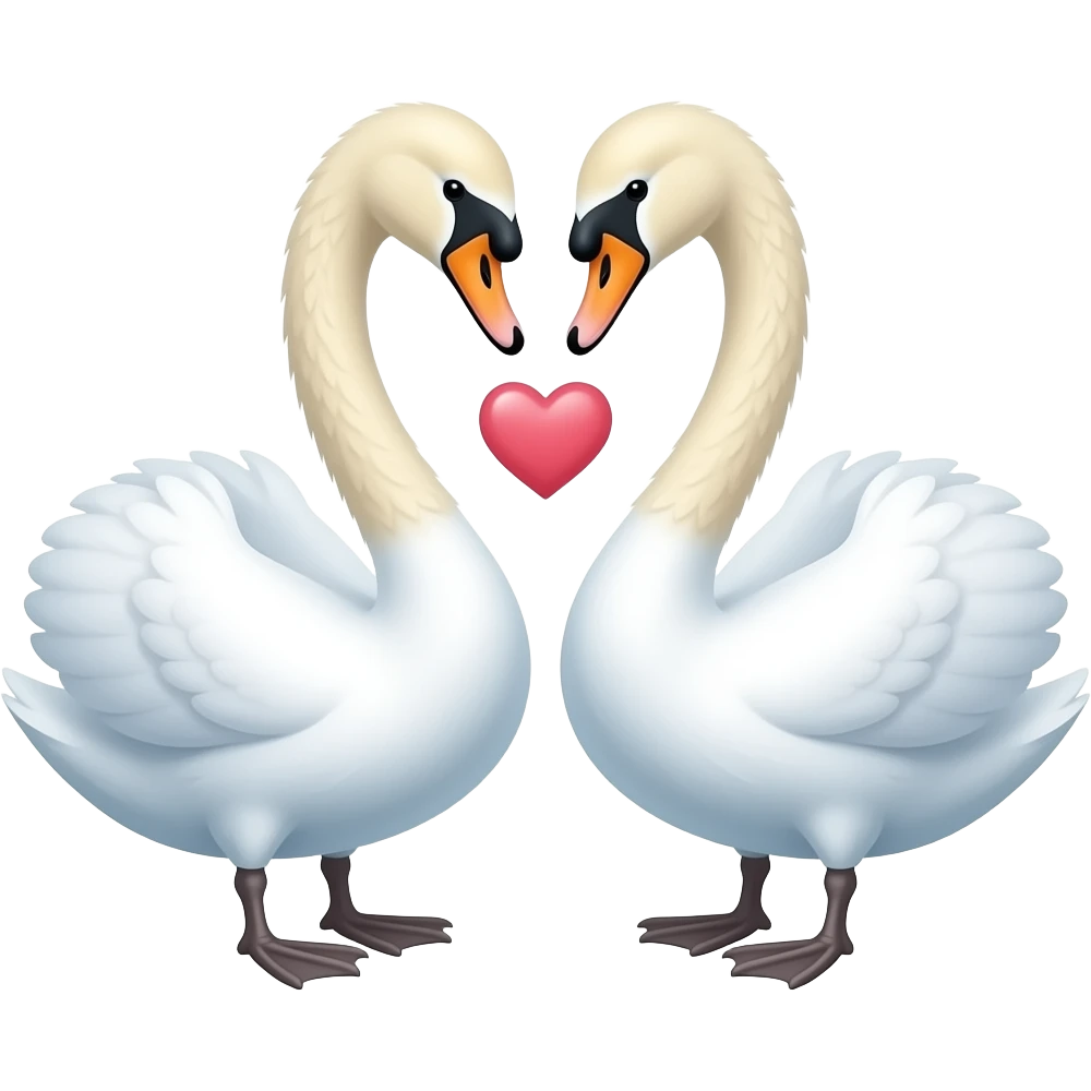 Like this swan🦢 , two swans lovers facing each other and small heart bet them emoji