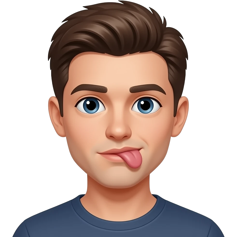 young bf licking face emoji