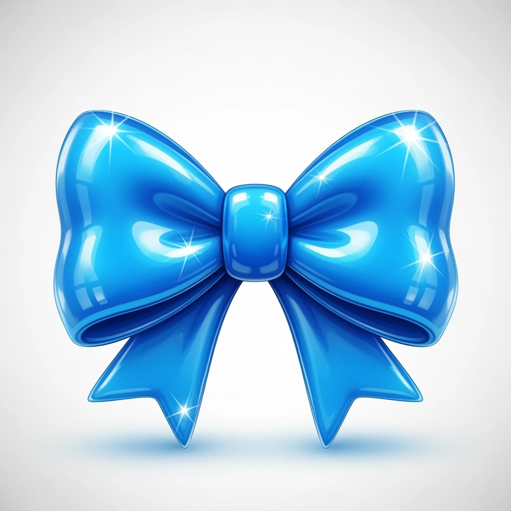 cute and shiny blue bow emoji emoji