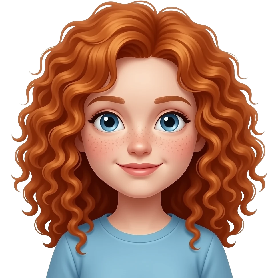 Fille rousse bouclés tâches de rousseur 🎶 emoji