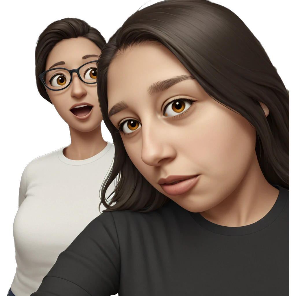 girl with glasses indoors emoji