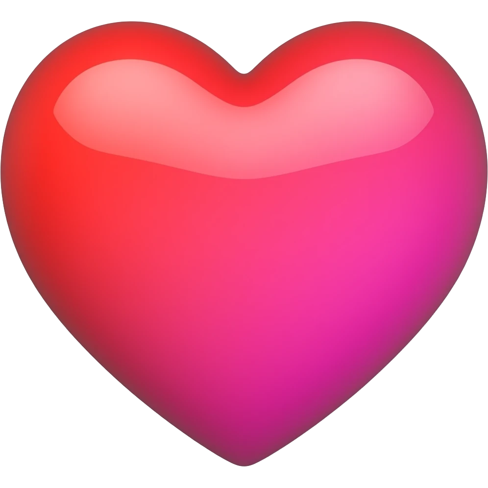 3d pretty heart emoji with the color of shade that is a mix of red and pink and a nice distinguishable heart shape emoji