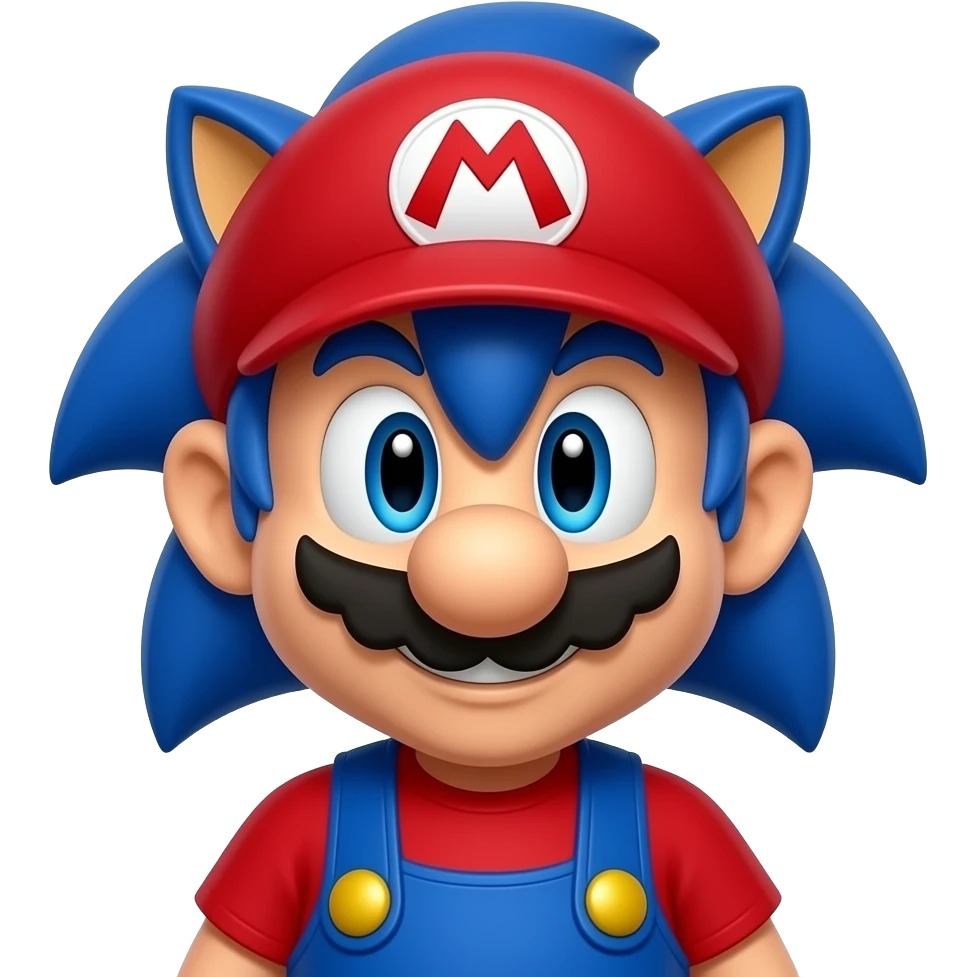 Sonic misturado com Mario emoji