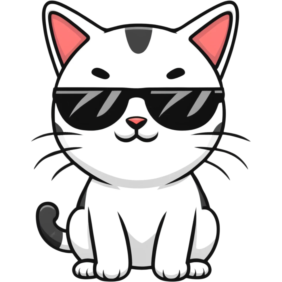 Cat with sunglasses emoji