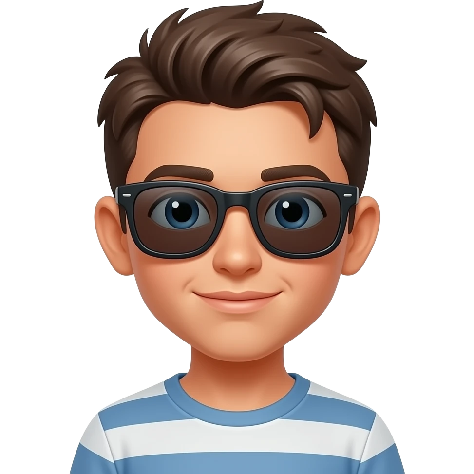 gele huidskleur nonchalant boy met zonnebril emoji