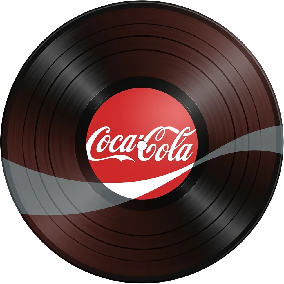 cocacola Vinyl the size of logo should be 3/4 of the vinyl, the middle  should be a bit darker emoji