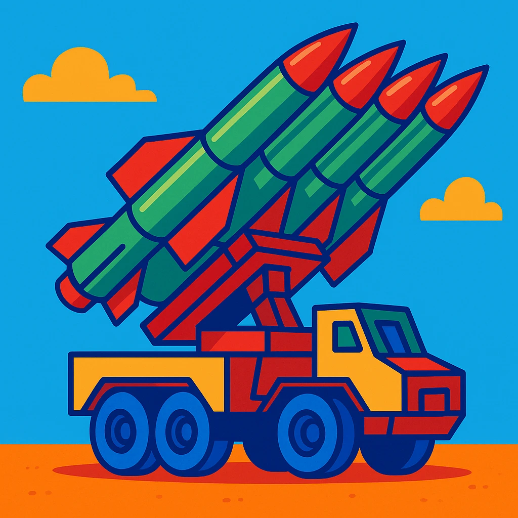 missile battery, vibrant cartoon style emoji