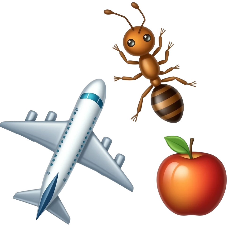 A is for airplane a is for ant a is for Apple emoji
