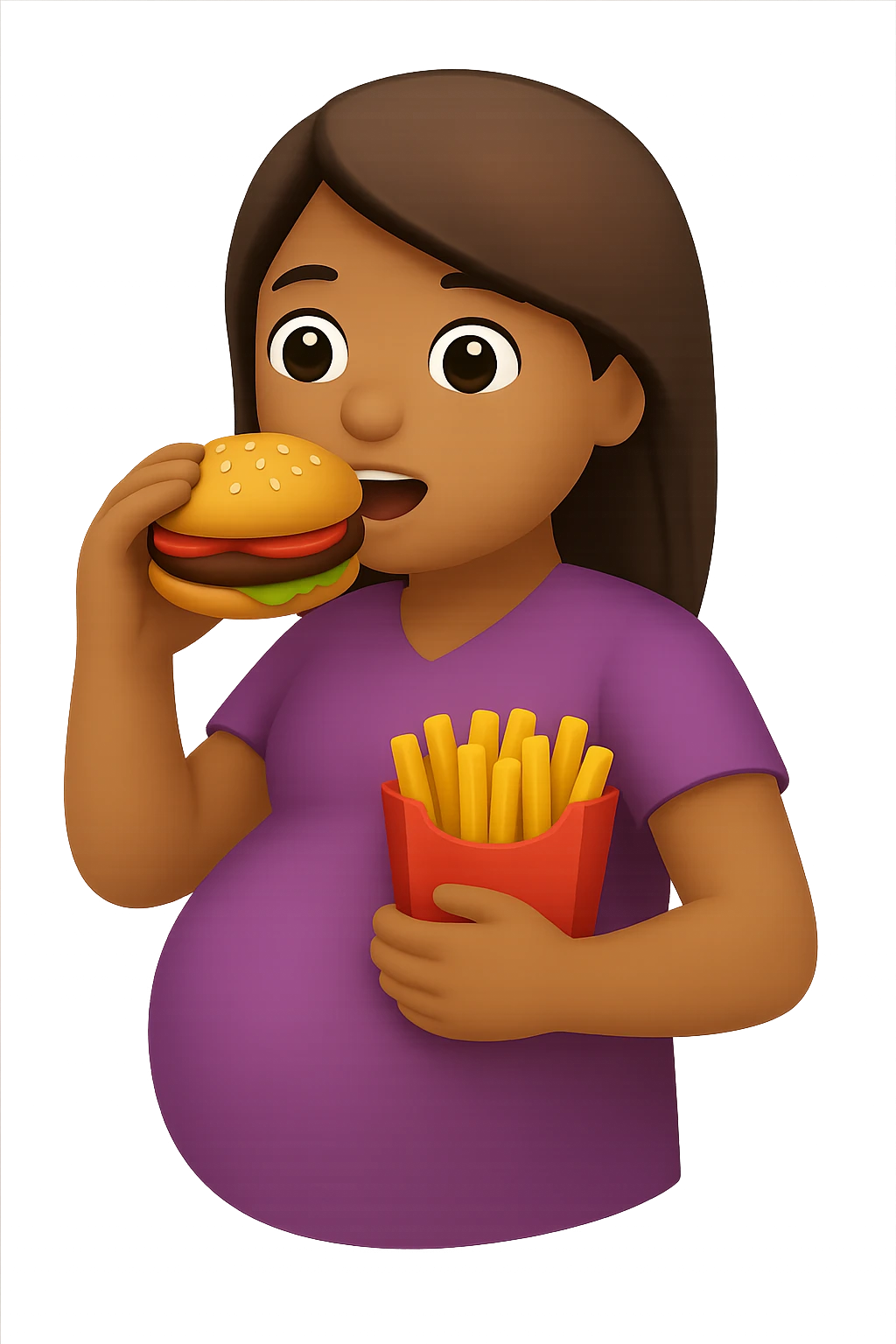 emoji stile iphone di donna in gravidanza che mangia male emoji