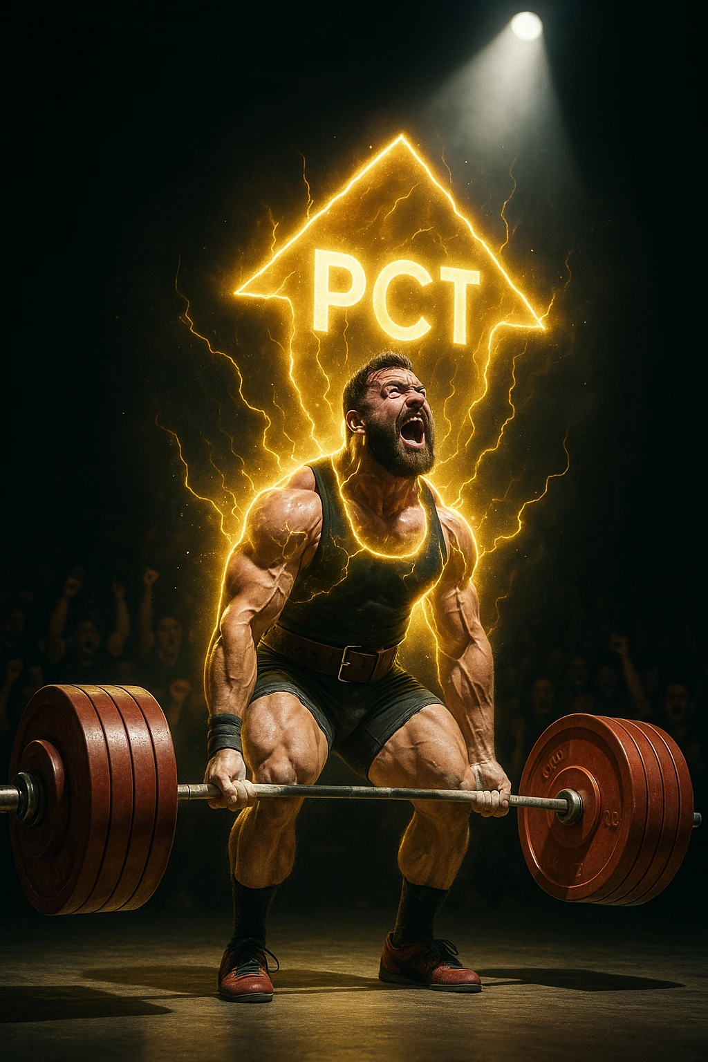 Powerlifter in gara che fa record grazie alla sua "PCT" emoji