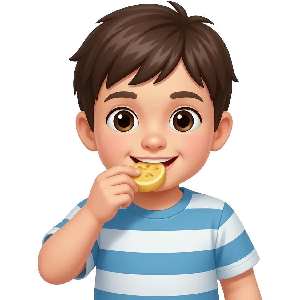 a kid is eating emoji