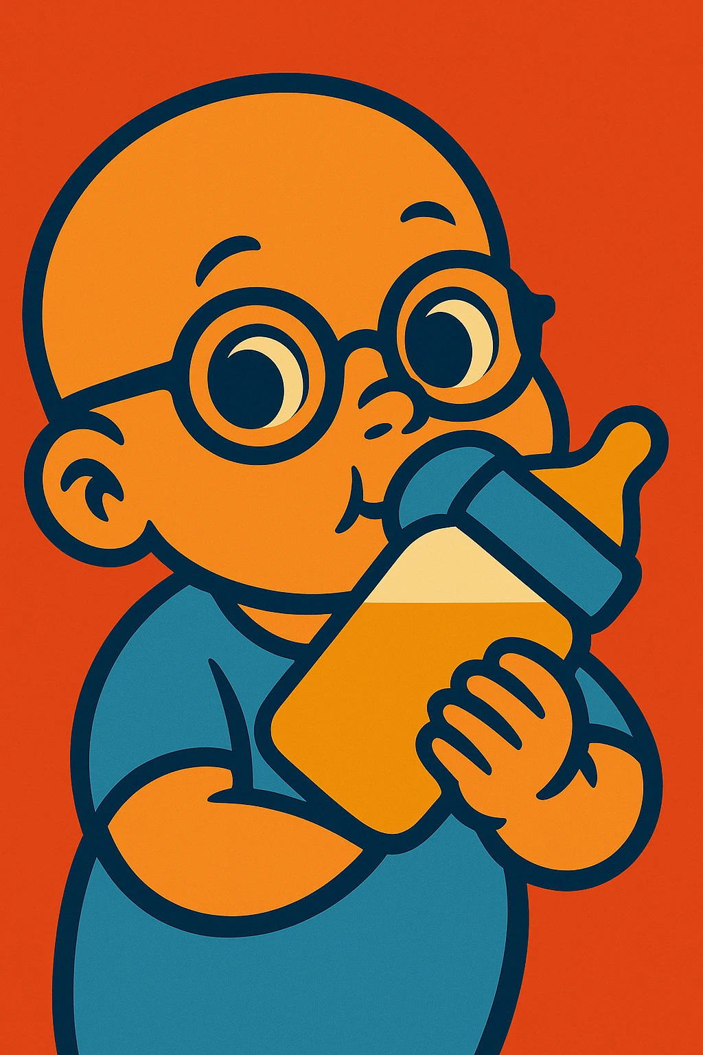 Add eyeglasses to the baby in the image. emoji