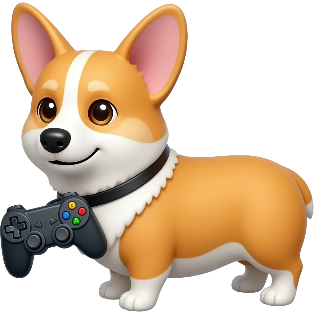 Corgi and a game controller emoji