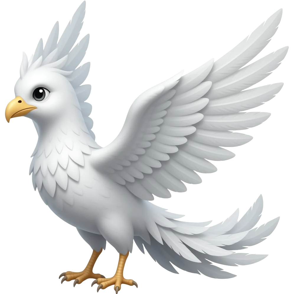 Un ave fénix blanco emoji