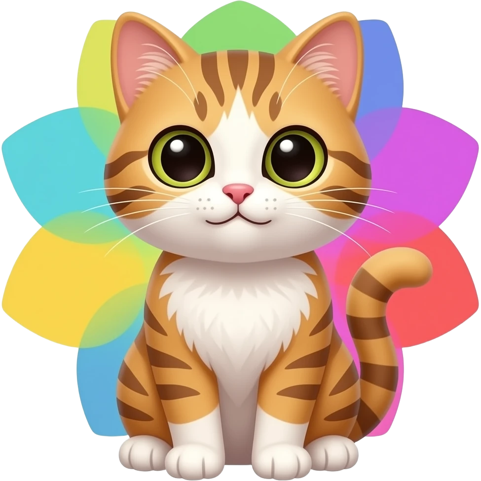 Cat cute with background emoji