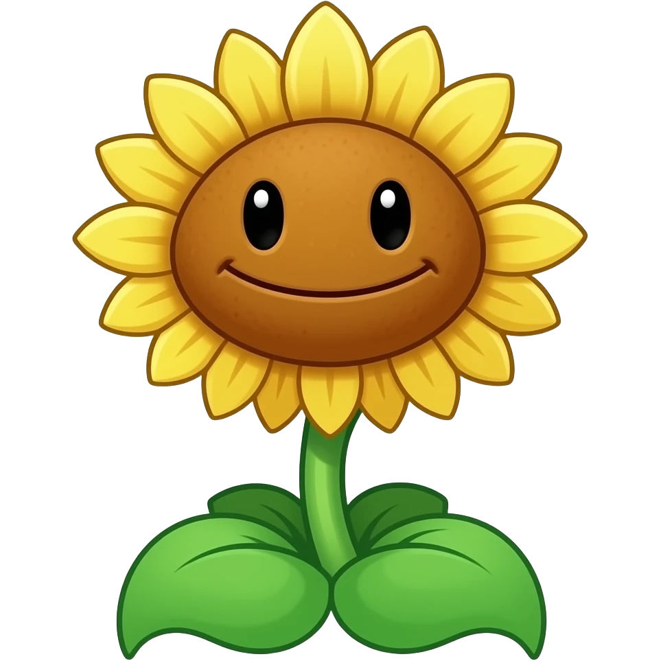 sunflower from the game plants vs zombies emoji