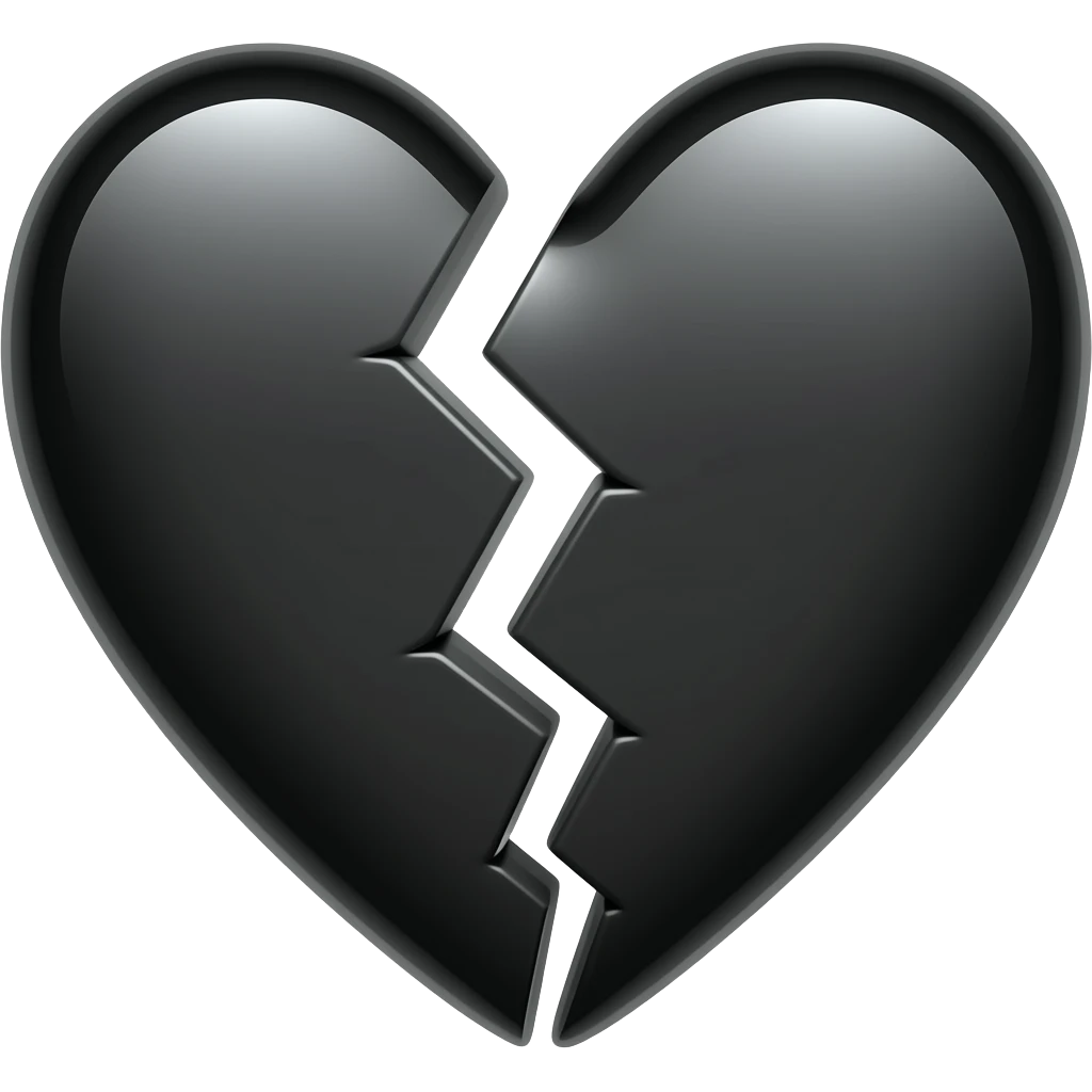 Corazón roto negro emoji