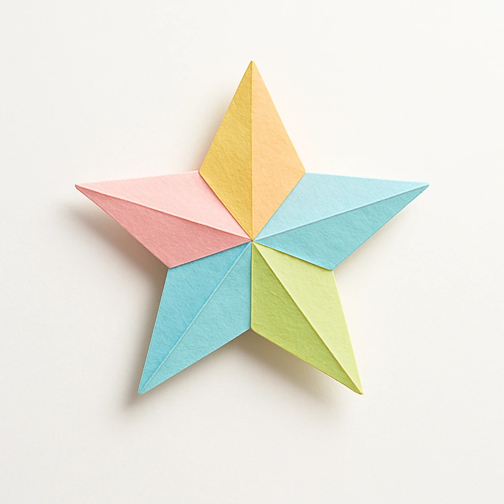origami paper stars, soft pastel colors, delicate folds, minimal background emoji