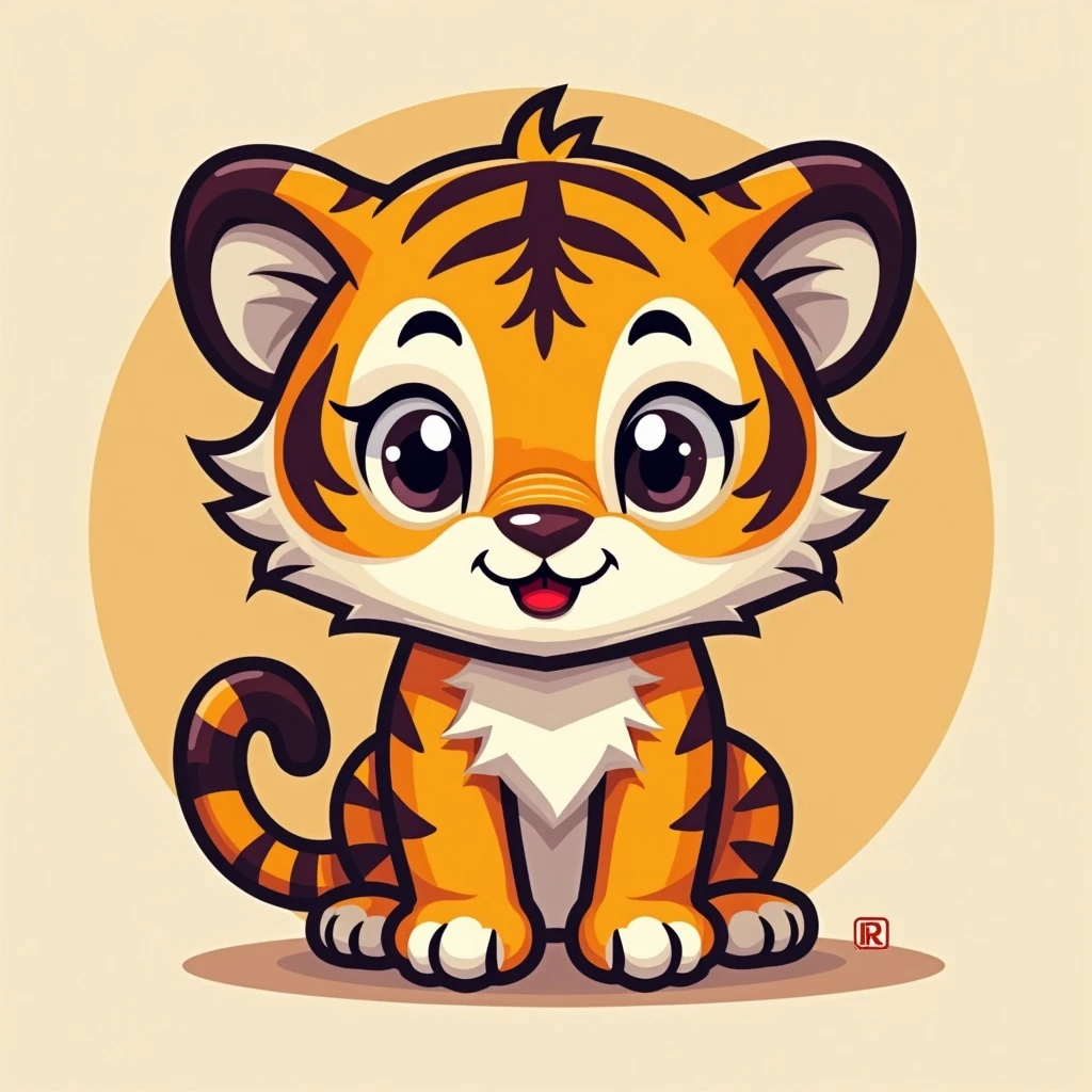 Flat design style tiger emoji