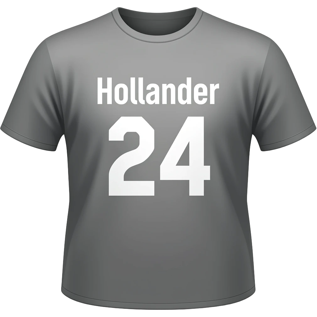 T.shirt écrit dessus "Hollander" et le numéro "24" emoji