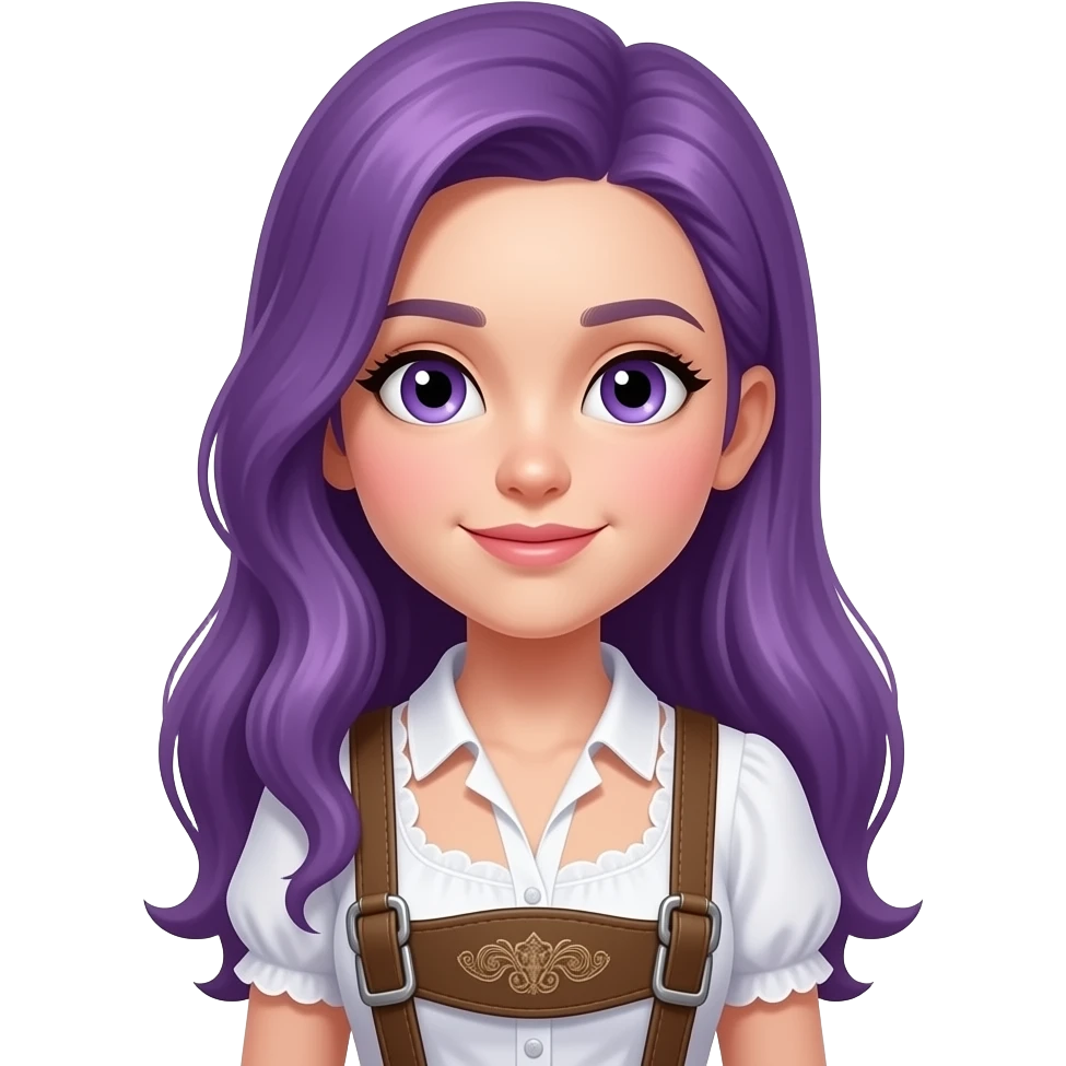GIRL WITH LONG PURPLE HAIR WITH LEDERHOSN emoji