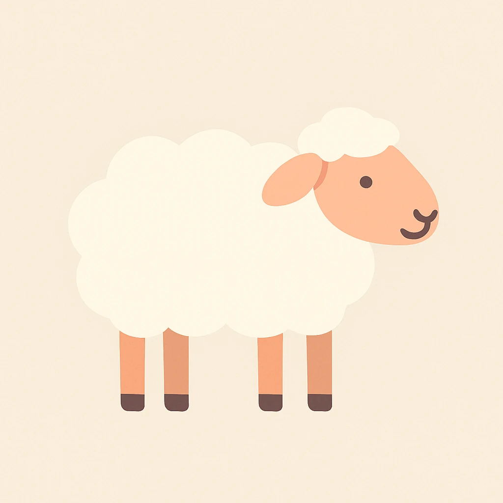 Flat design style sheep emoji