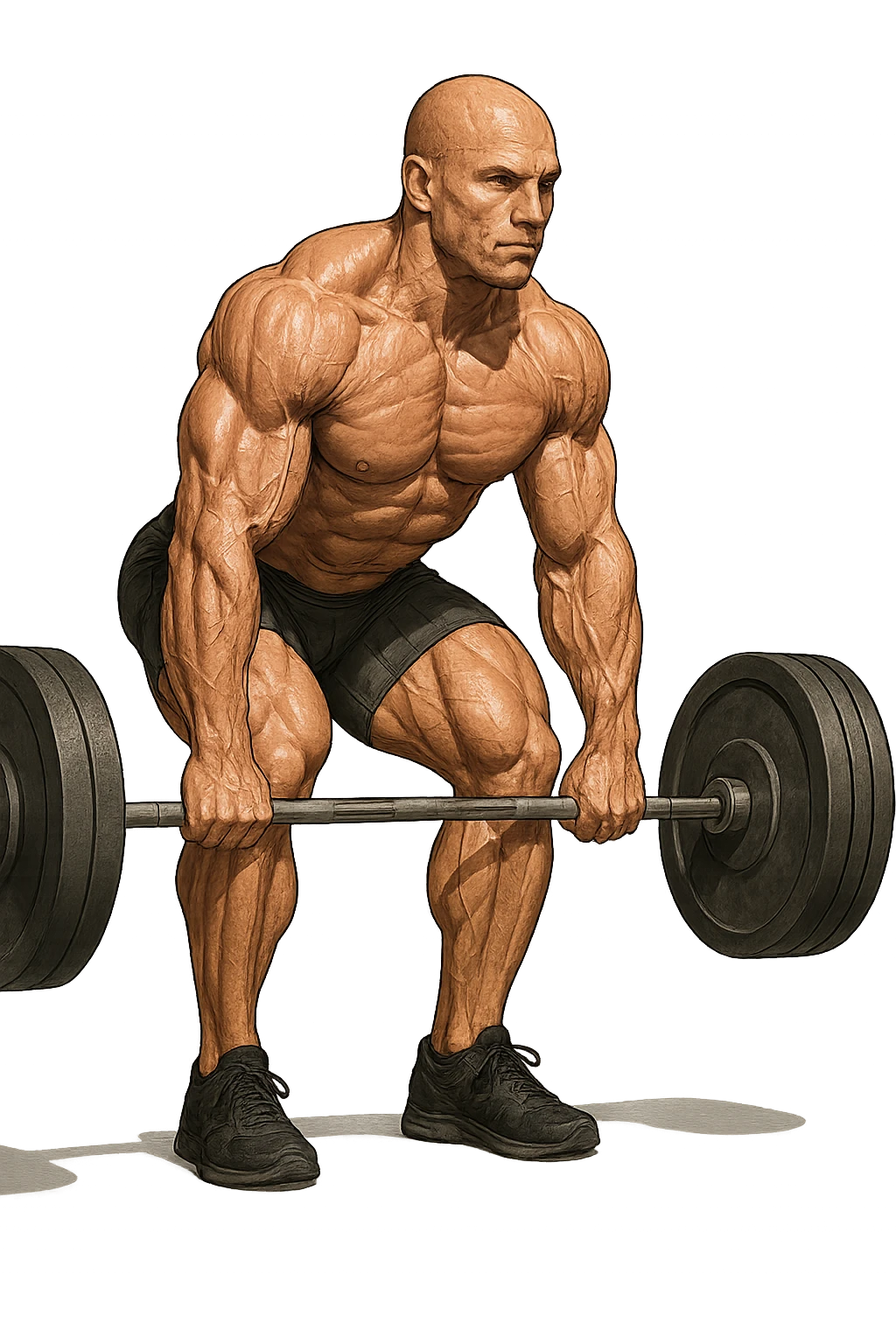 bodybuilder che fa stacco con bilanciere emoji