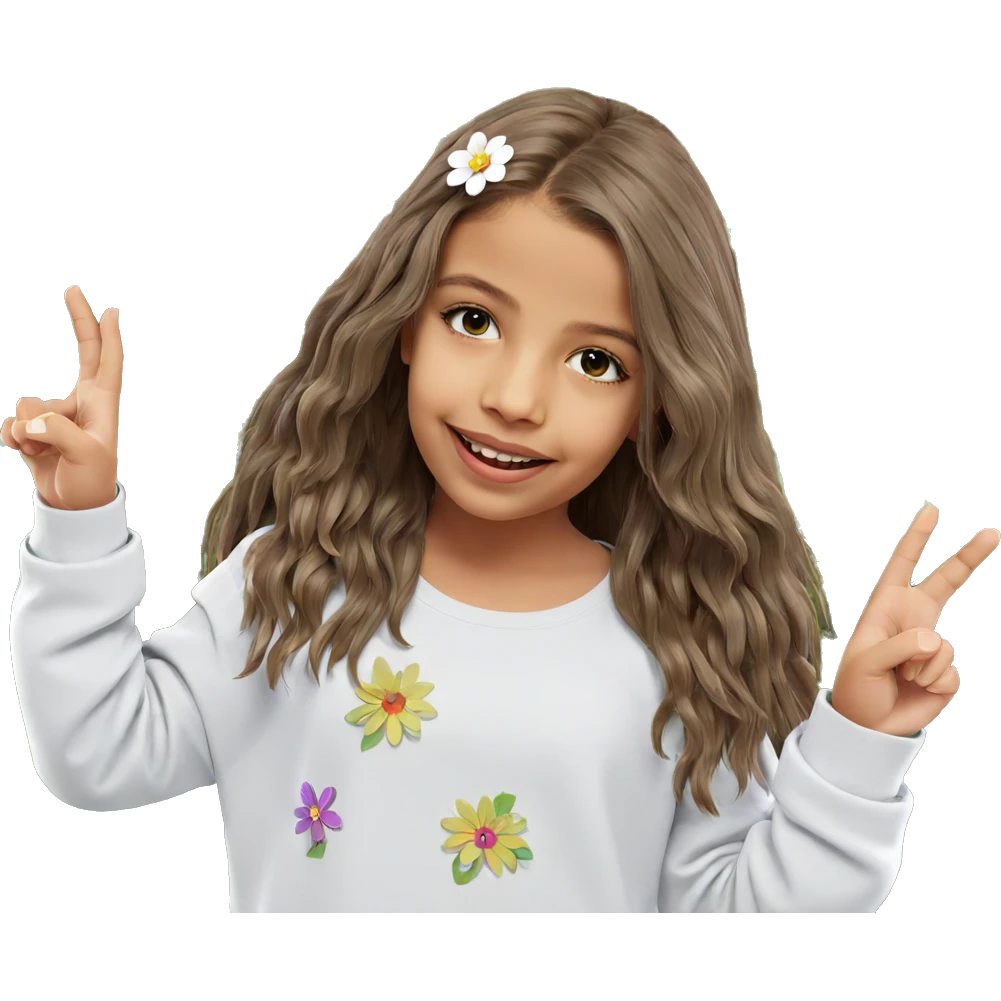 smiling girl with flower hair emoji