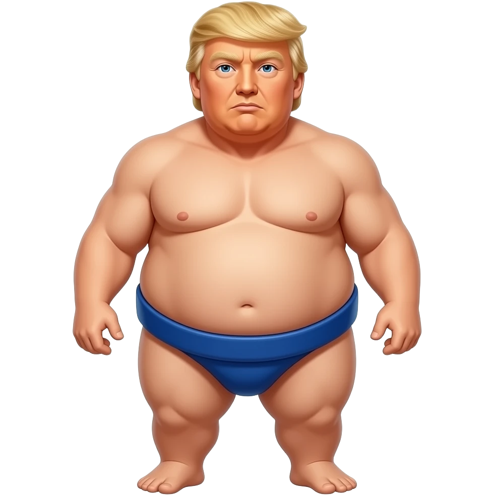 Very fat Donald trump as a sumo wrestaler emoji