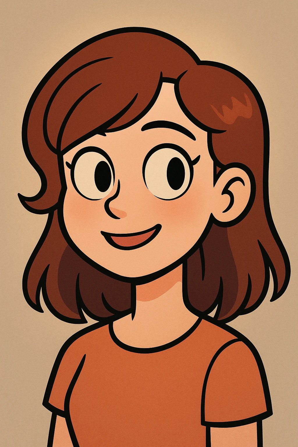 girl face with glowing, beautiful skin, stylized cartoon style emoji