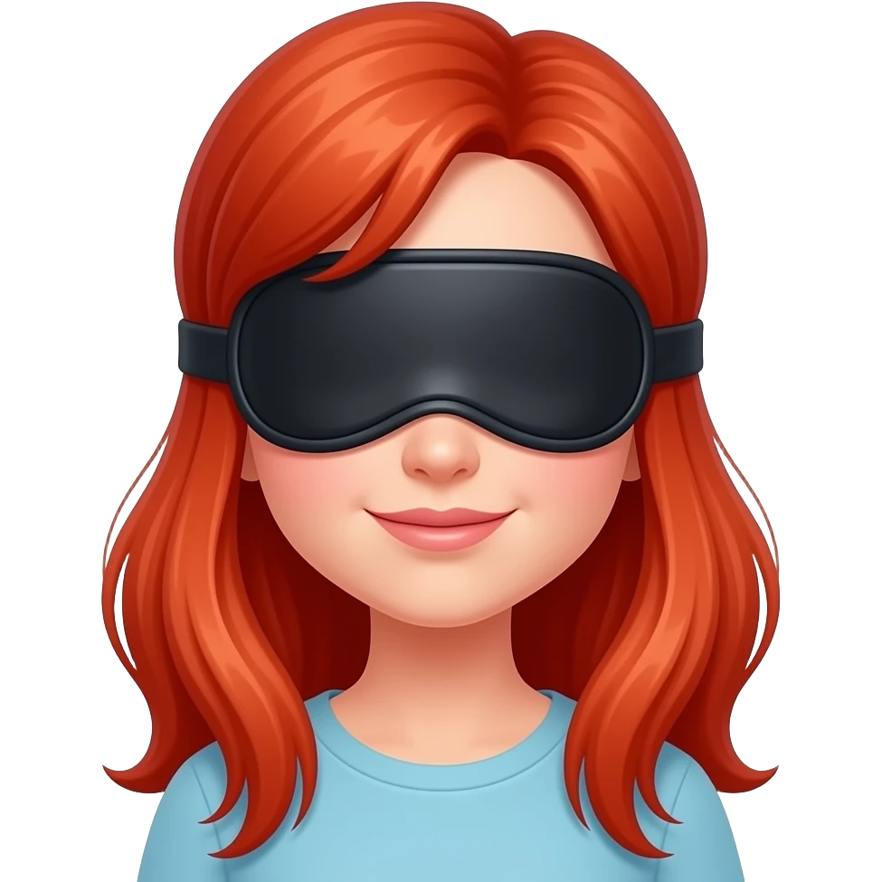 Red hair girl eye mask emoji
