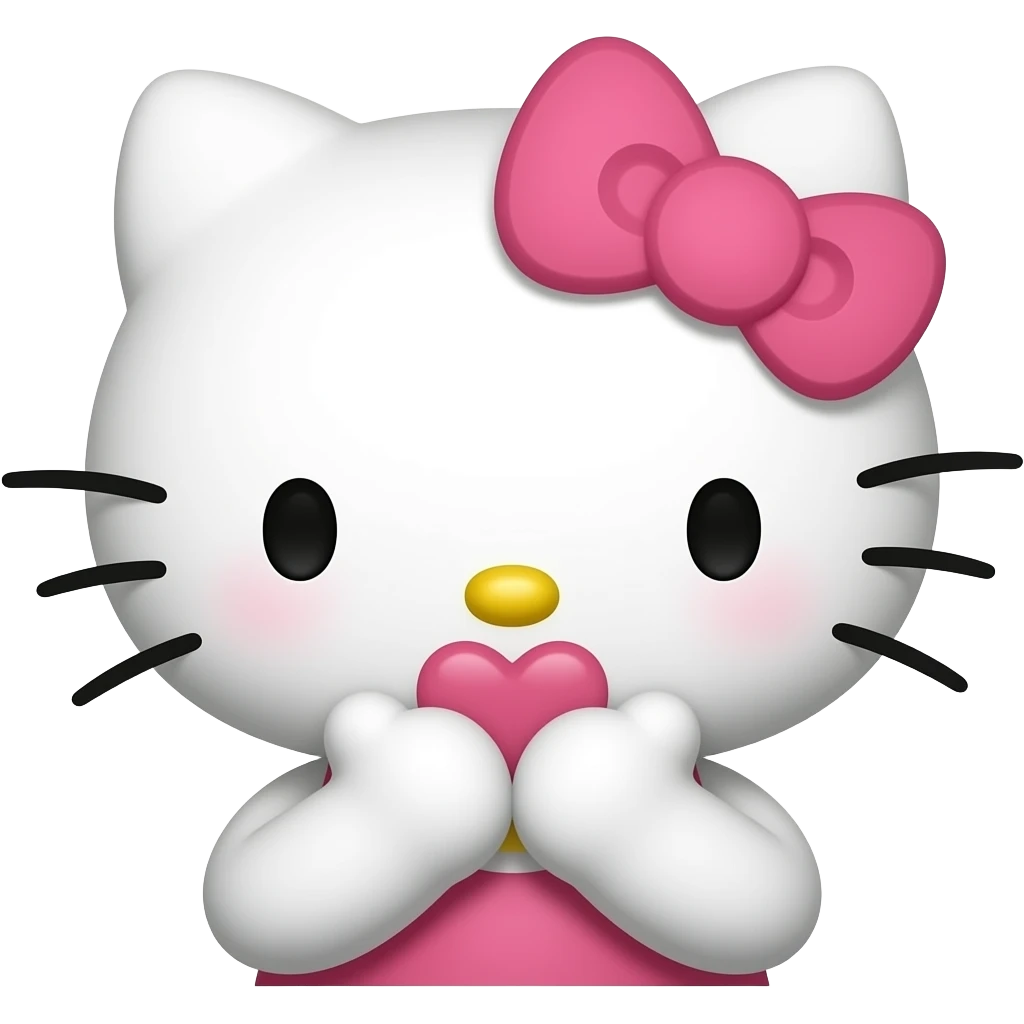 Hello kitty blowing kiss emoji